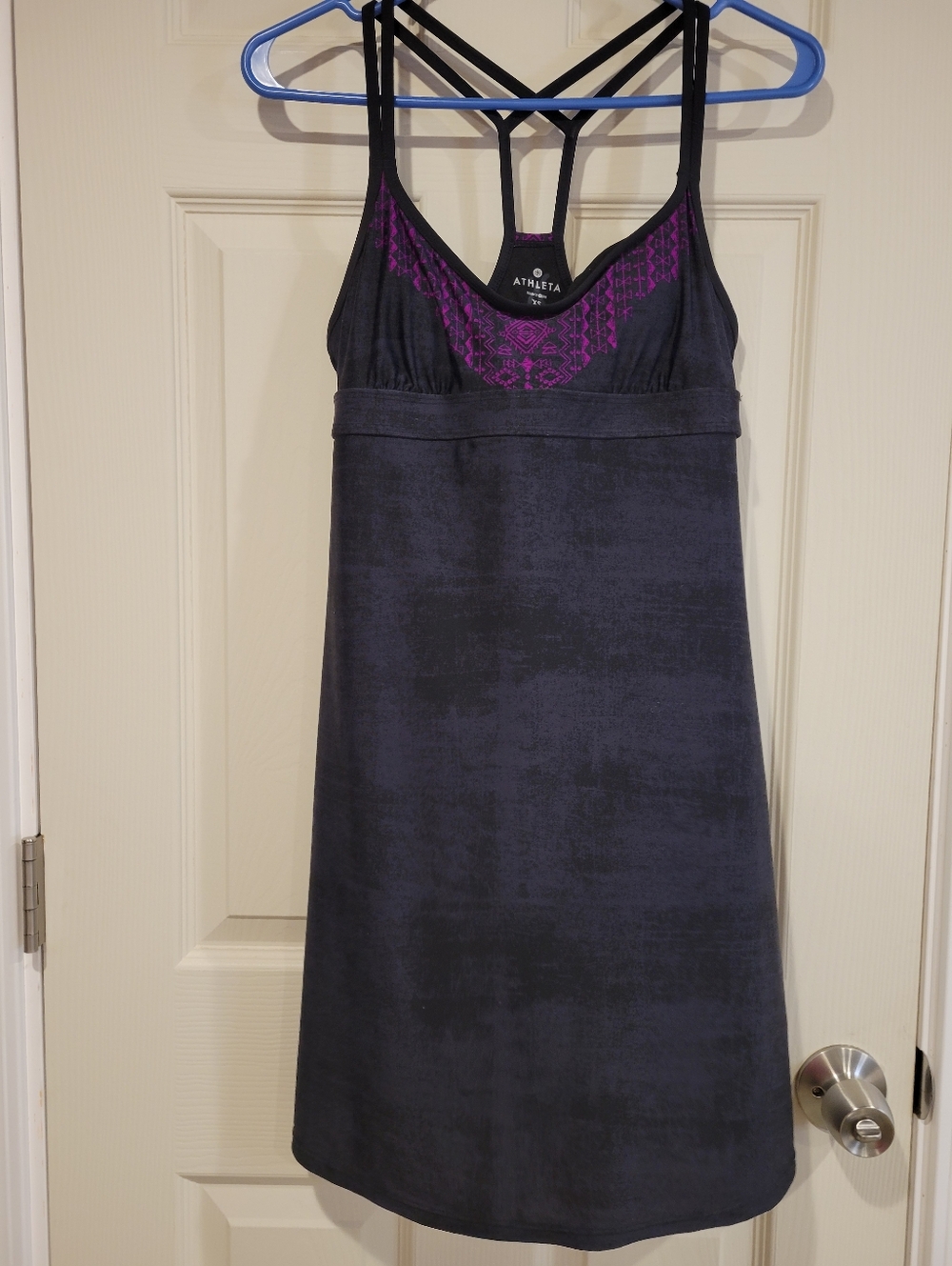 Athleta Coastline Swim Dress – Size XS – Charcoal/Fuchsia Purple – EUC